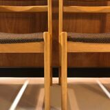 4 vintage solid wood chairs circa 1970