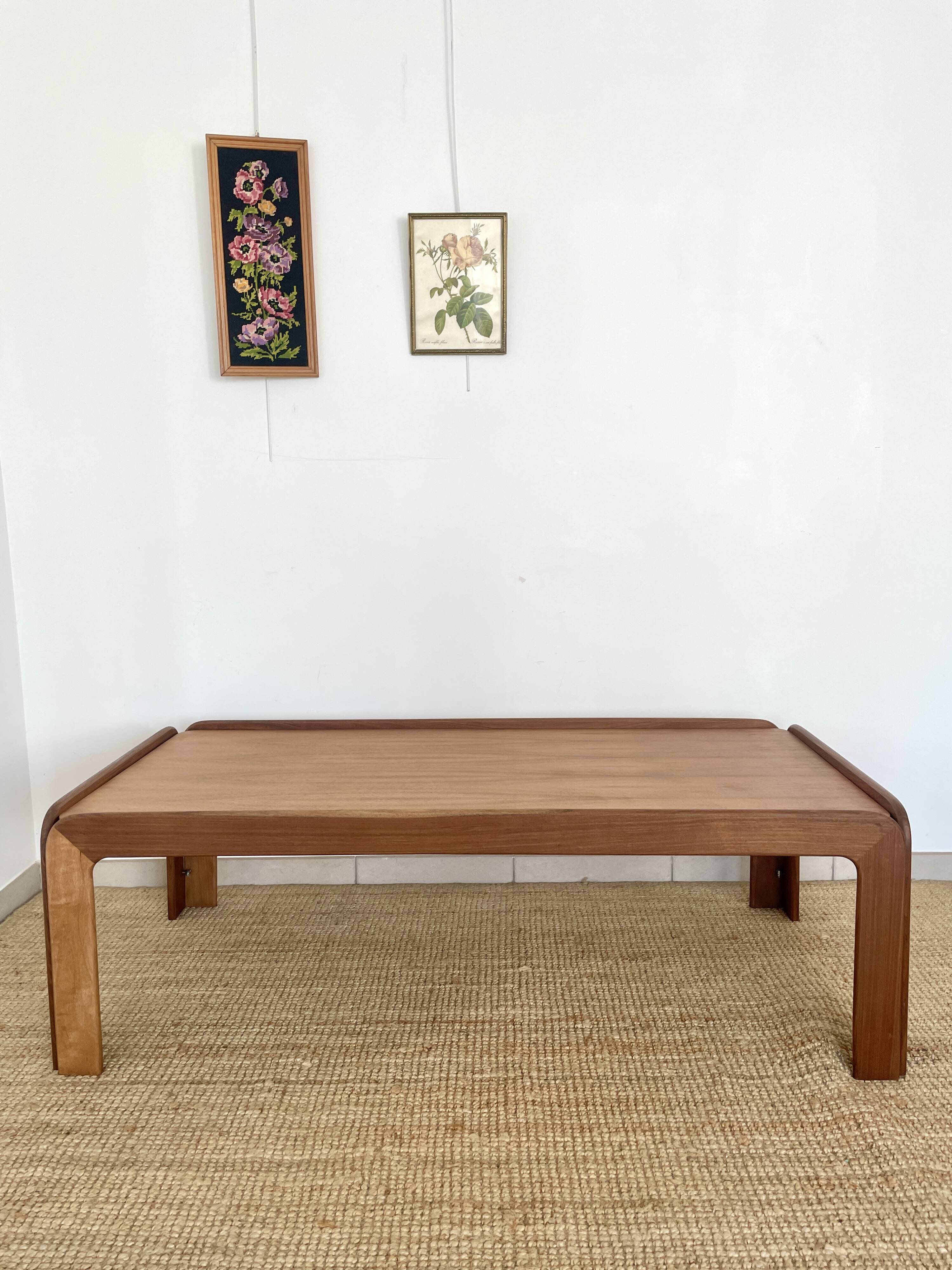 Large Scandinavian teak coffee table