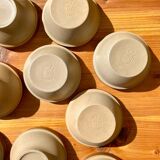 Set of 12 small stoneware bowls