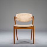 Chaise moderne en teck modèle 42 du milieu du siècle par Kai Kristiansen pour Schou Andersen, années 1960