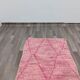 Handmade pink Beni Ouraine rug, size 140 x 260 cm