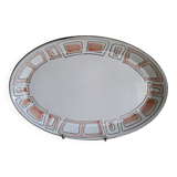 Oval serving dish in niderviller stoneware.vintage mesh model