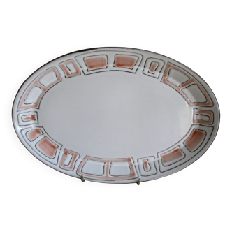 Oval serving dish in niderviller stoneware.vintage mesh model