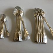 Couverts modernistes en métal argenté 6 + 6 + 6