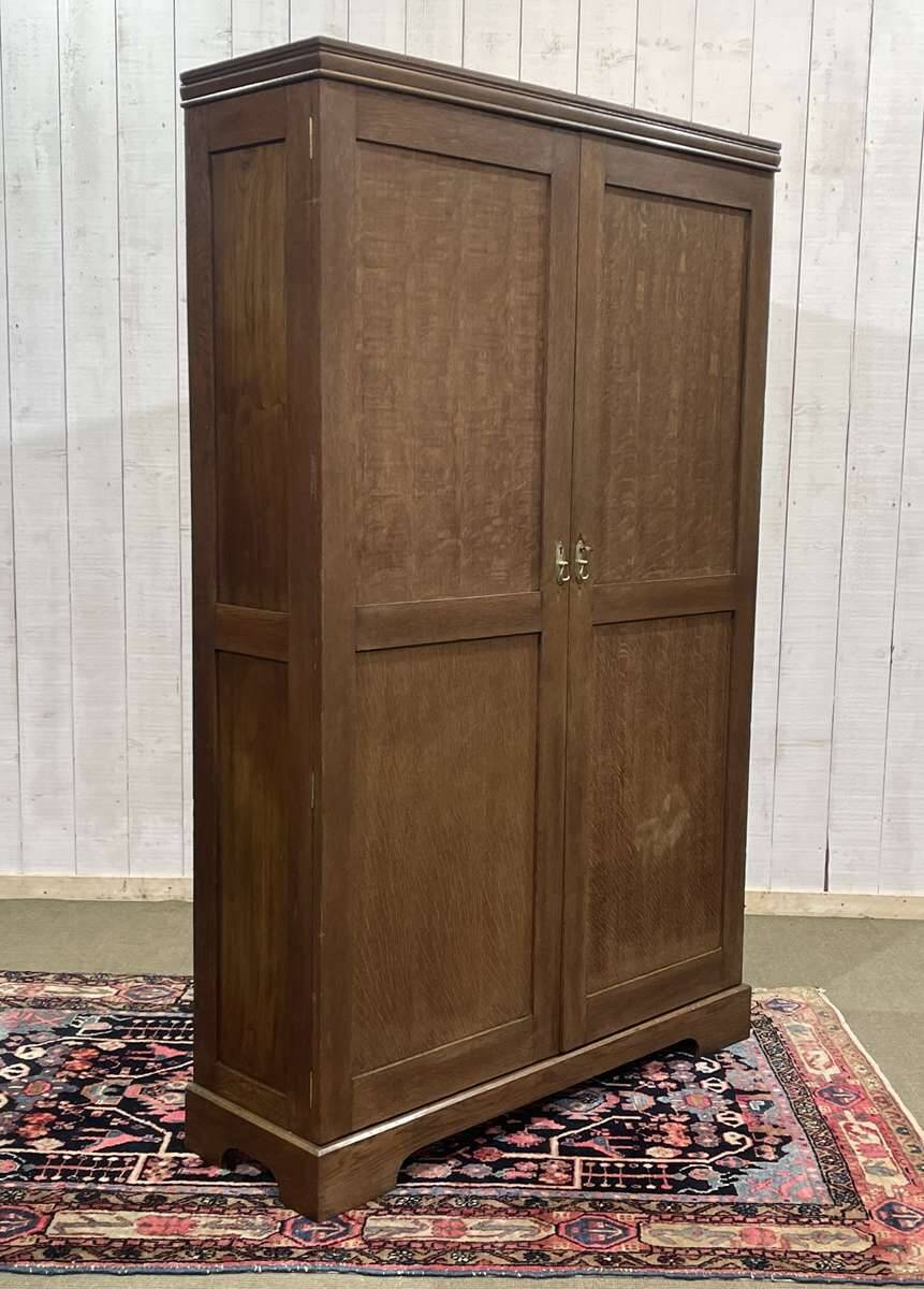 English oak wardrobe from the early 20th century.