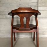 Set of 4 brutalist dutch oak chairs