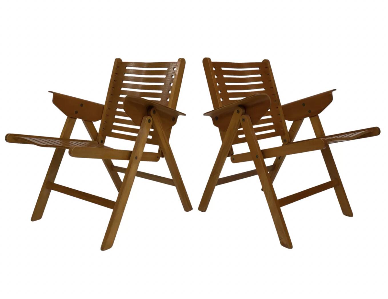 Ensemble vintage de quatre chaises pliantes Rex en contreplaqué, design Niko Kralj, 1950