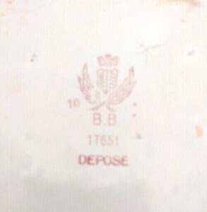 Old Spice Pot SUCRE in blue and white enamelled sheet metal with stripes + a garland of roses