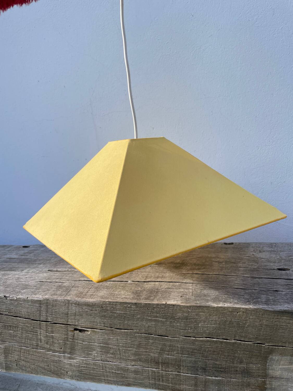 Yellow fabric pendant light 1990