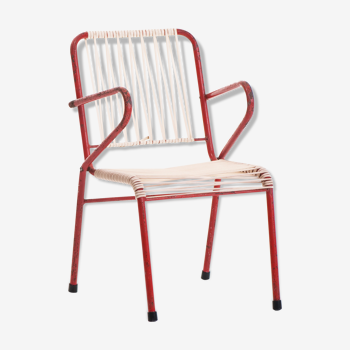 Chaise d'enfant vintage rouge 1960
