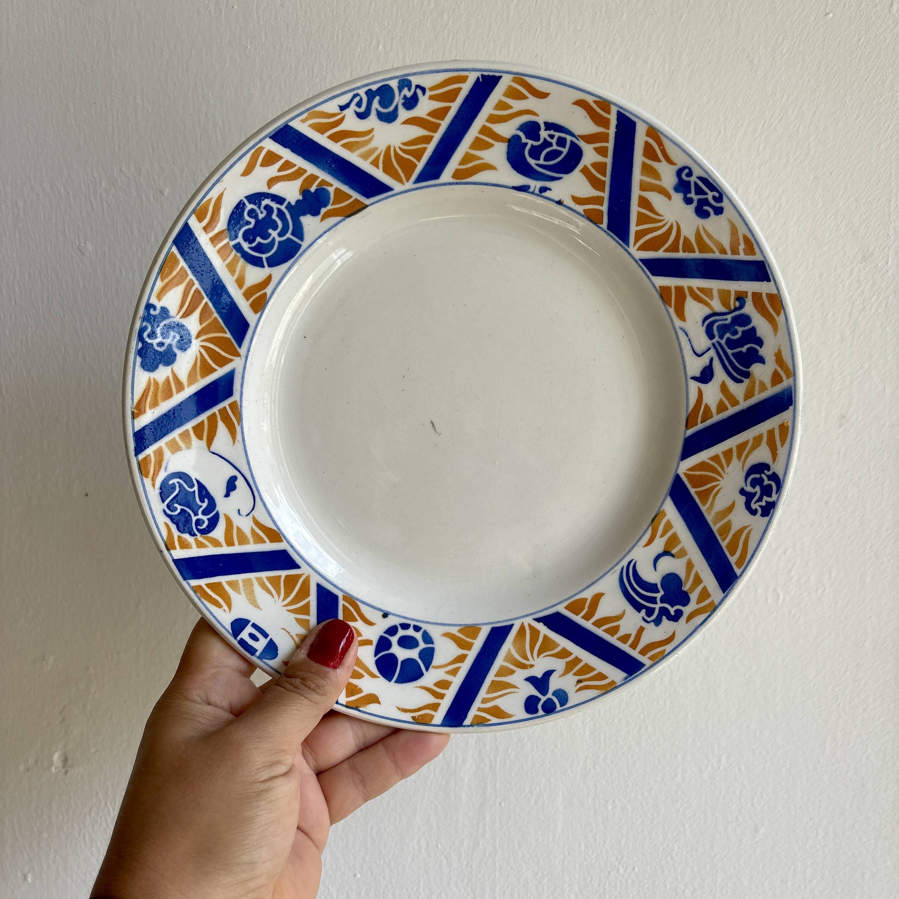 Set of 8 antique flat plates - Canada from Moulin des Loups