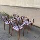 4 Chaises style tolix vintage -en métal et bois. 1950s. Vintage français. - jolie patine - intérieur ou extérieur couvert - peinture