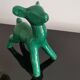 Vintage art deco green earthenware doe from the 60s