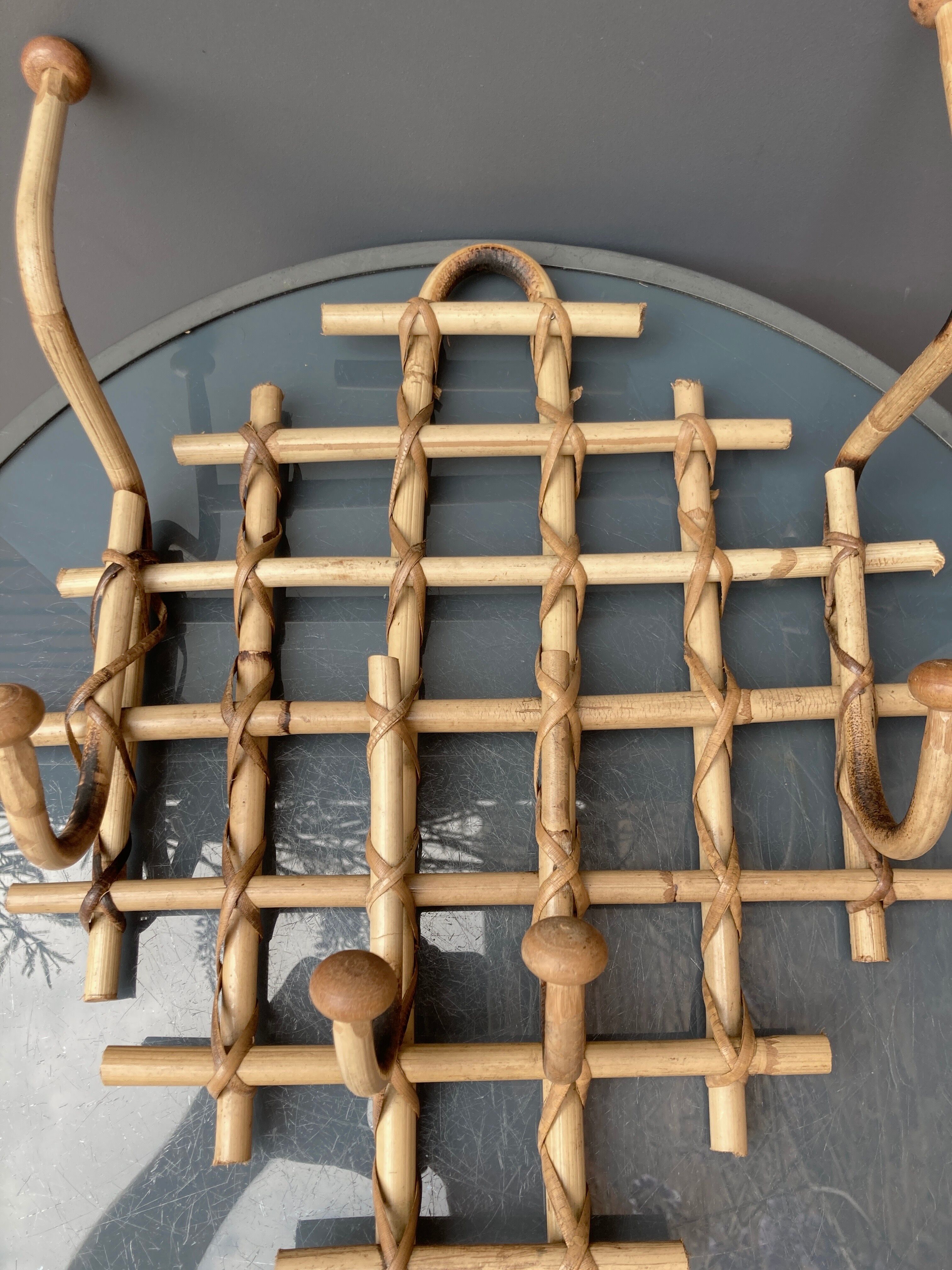 Bamboo wall coat rack