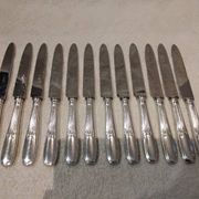 12 dessert knives with silver metal handles, goldsmith SFAM art deco