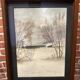 Watercolor framed by a snowy landscape