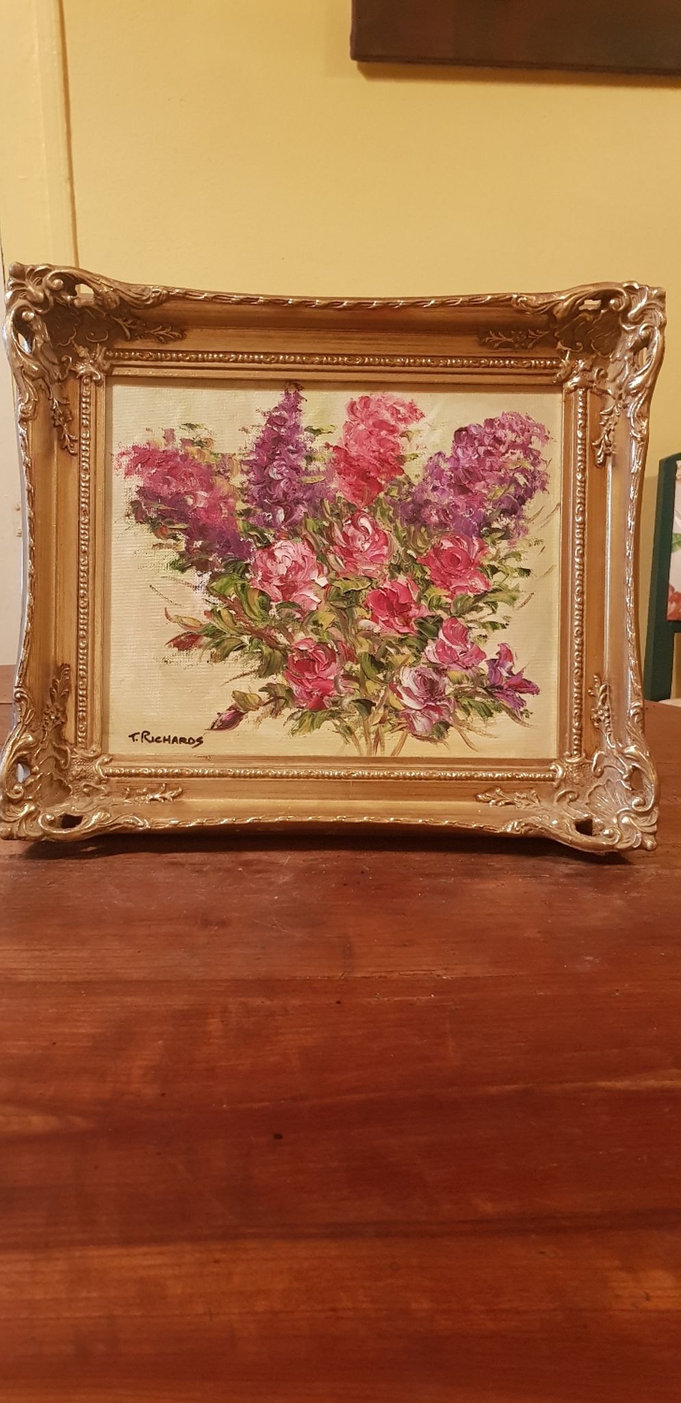 Huile sur toile signée thérésa richards ( états-unis).