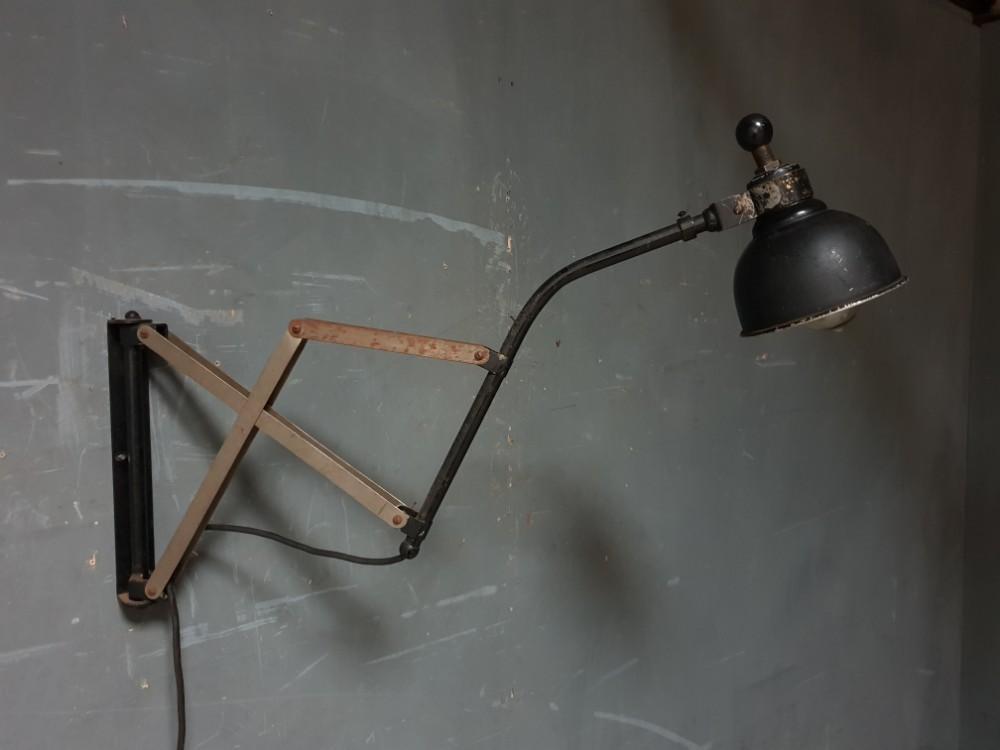 Old industrial scissor lamp machine lamp