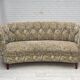 1970s, Danish 3 seater curved sofa, original multicolor furniture fabric.