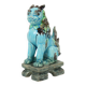 Vintage Chinese Komainu Guardian Lion Foo Dog Blue 19cm