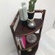 Rattan angle shelf at 3 levels 70's