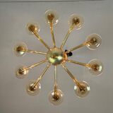 Venetian chandelier in mordoré murano glass by venini circa 1940