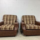 set of 2 vintage armchairs / single seats / armchairs