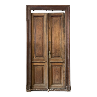 Double armored doors with solid oak frame napoleon iii era
