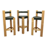Tabourets de bar postmodernes uniques (ensemble de trois), années 1990