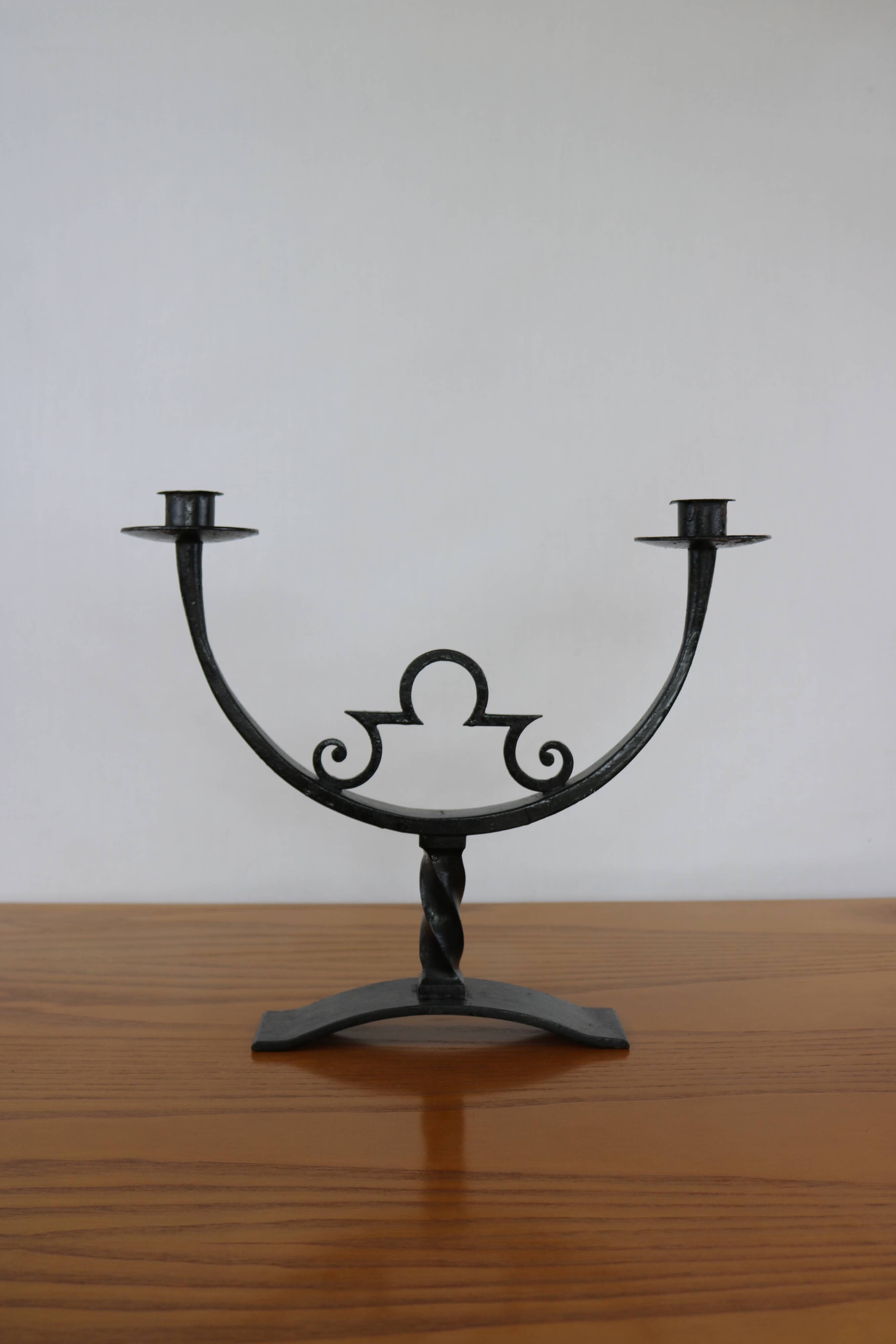 Vintage wrought iron candlesticks