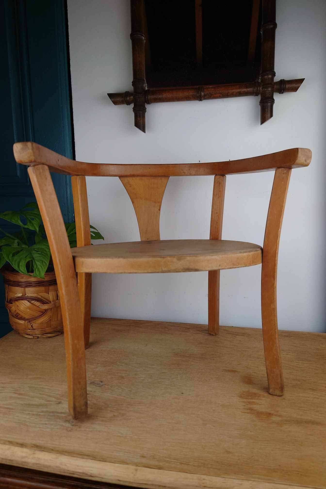 Antique Wooden Children's Chair - Baumann Style