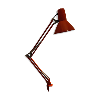 Orange architect lamp Waso type 335 made in Sweden