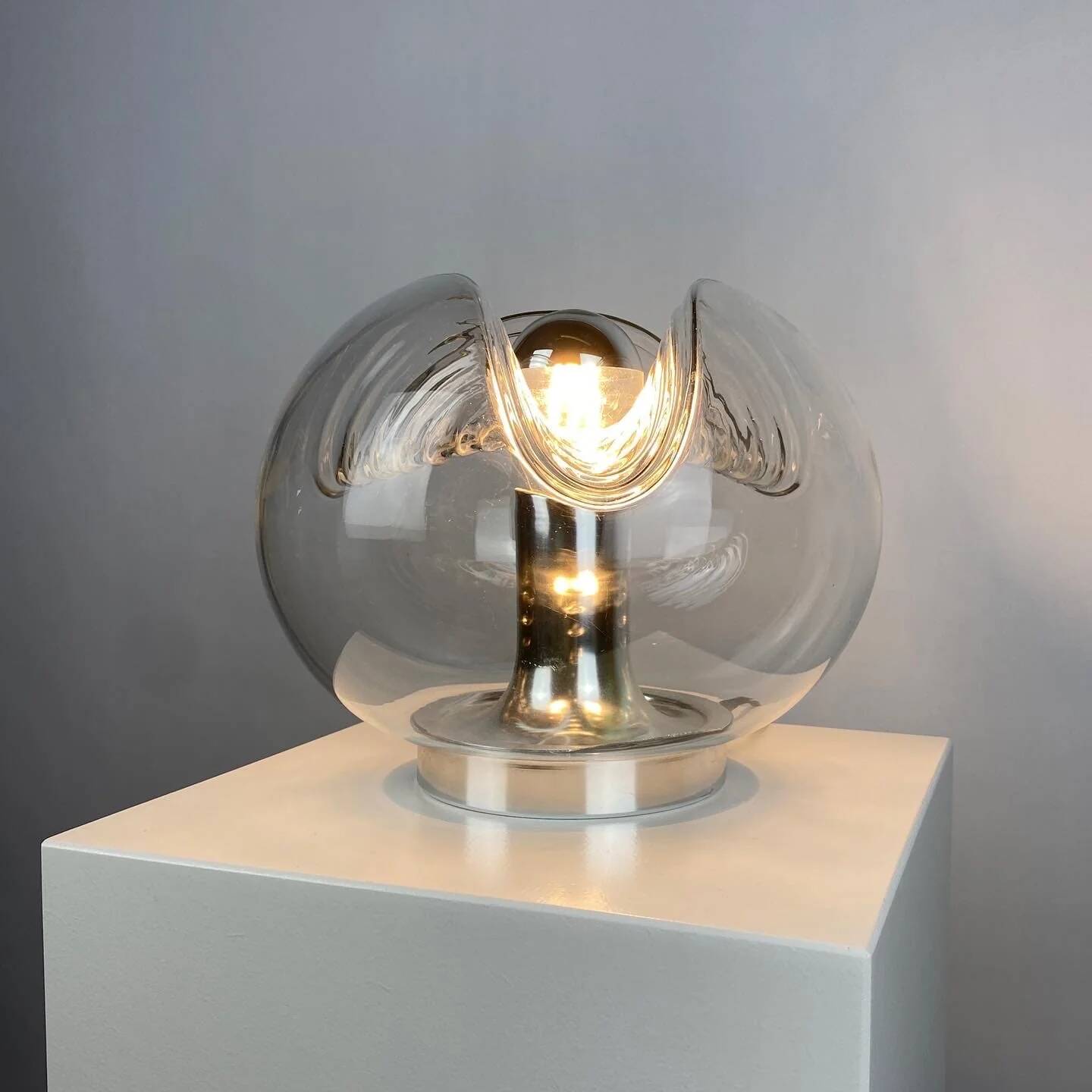 TA21 Futura wavy glass table lamp by Peill and Putzler 1960