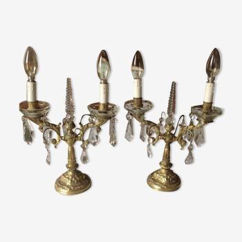 Pair of bronze girandoles circa 1940