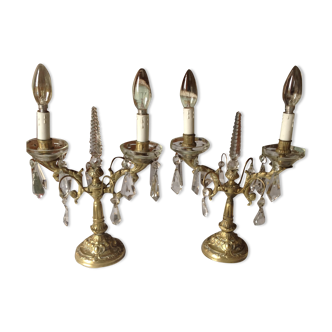 Pair of bronze girandoles circa 1940