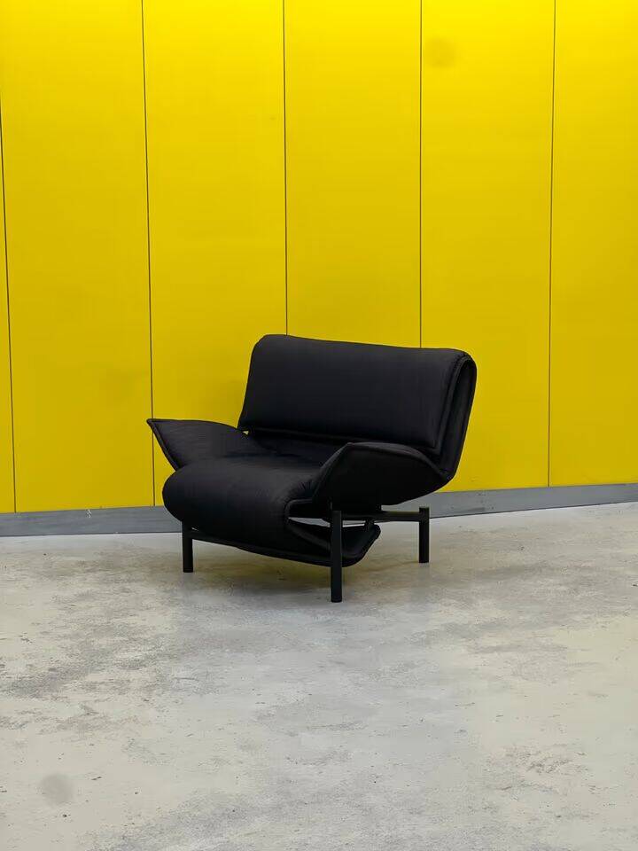 Vintage Black Veranda Armchair by Vico Magistretti for Cassina