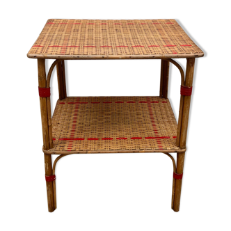 Braided rattan side table