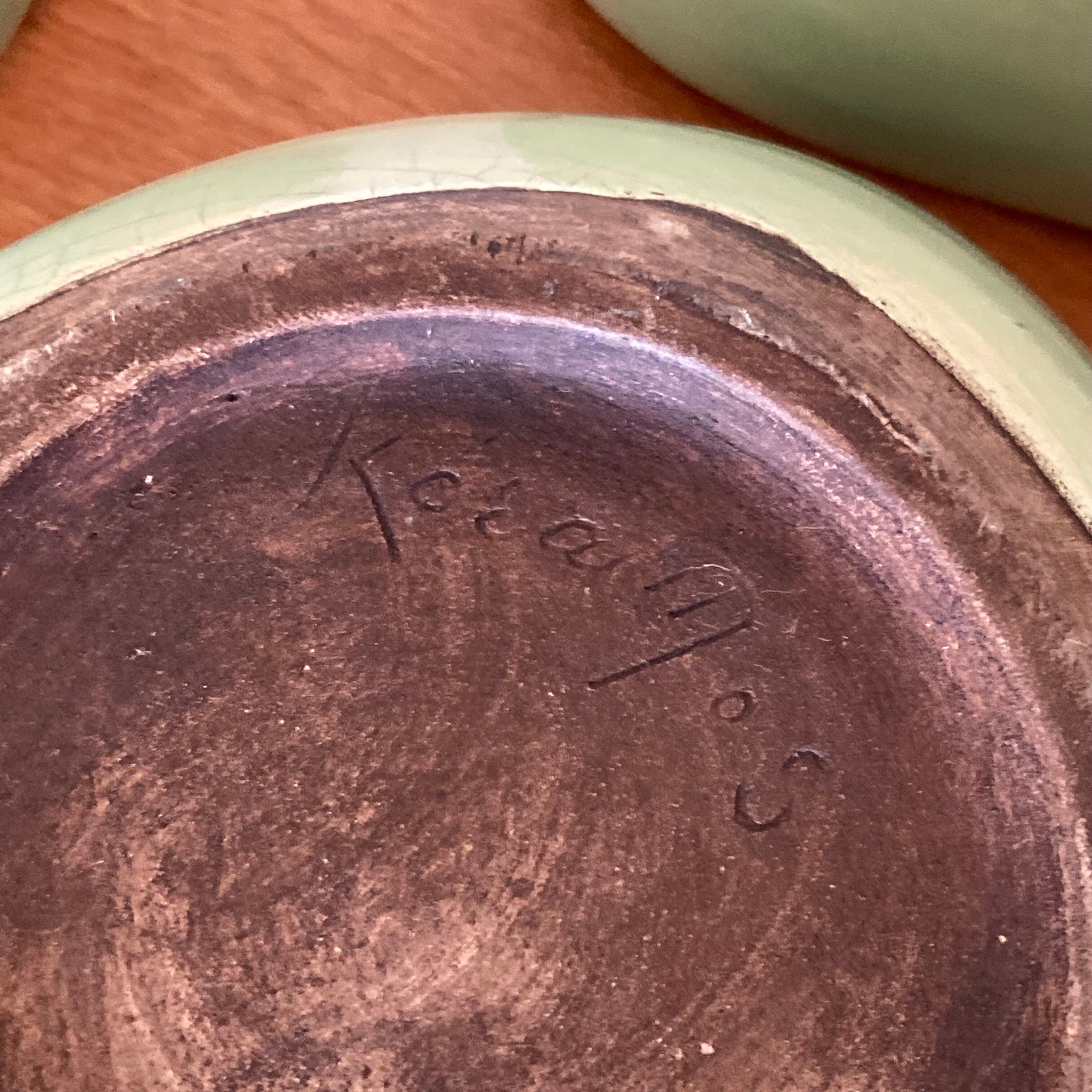 3 bowls 50s celadon Keramos