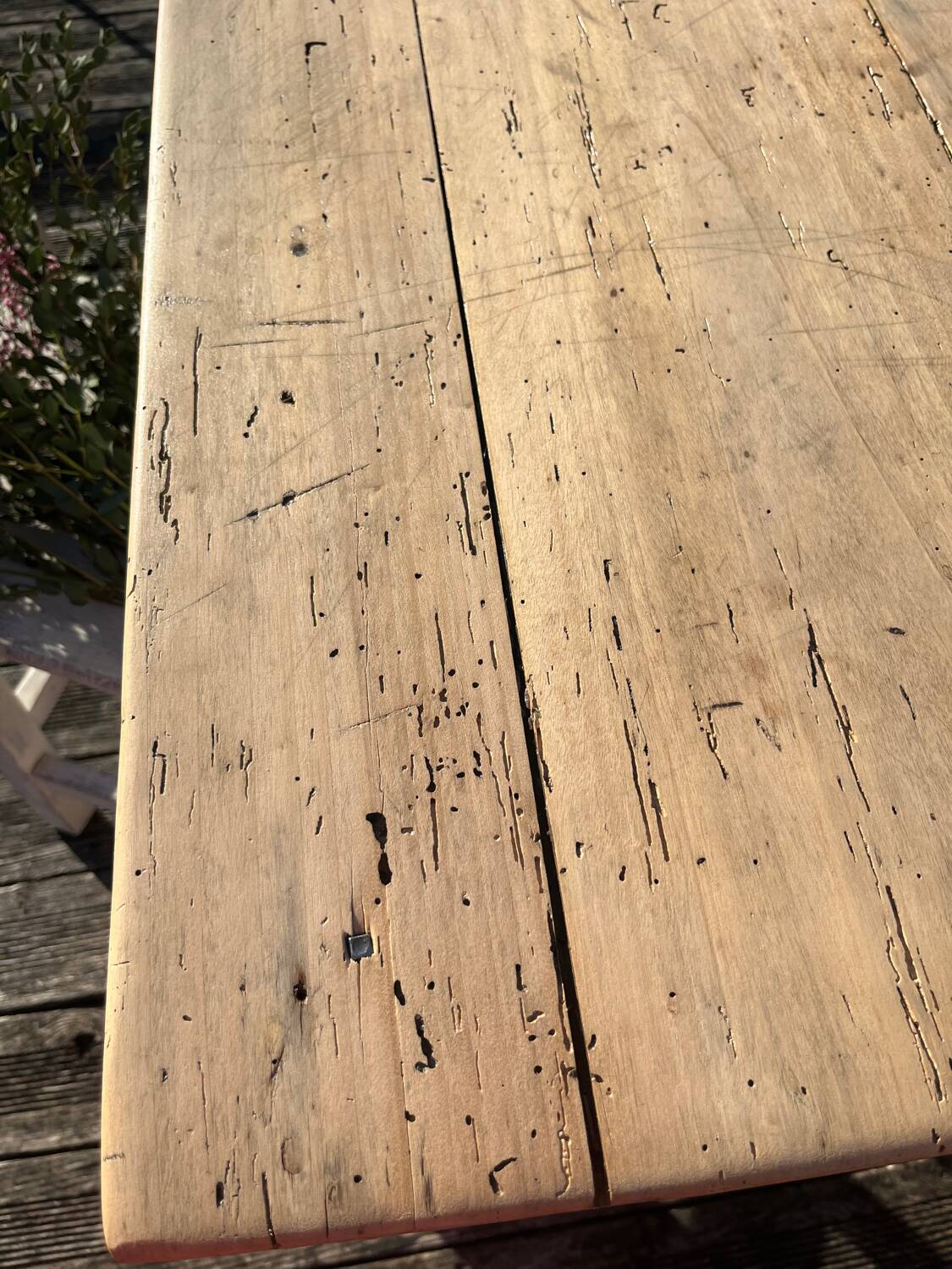 Large old farm table