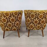 Bench and 2 vintage cocktail armchairs