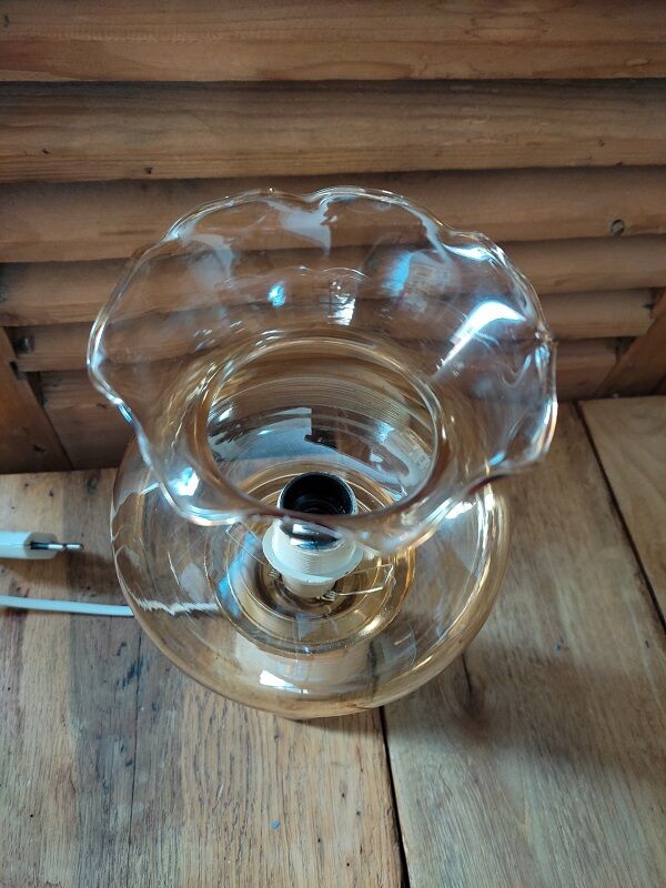 Original bedside desk lamp Alabaster Globe tulip vintage antique glass