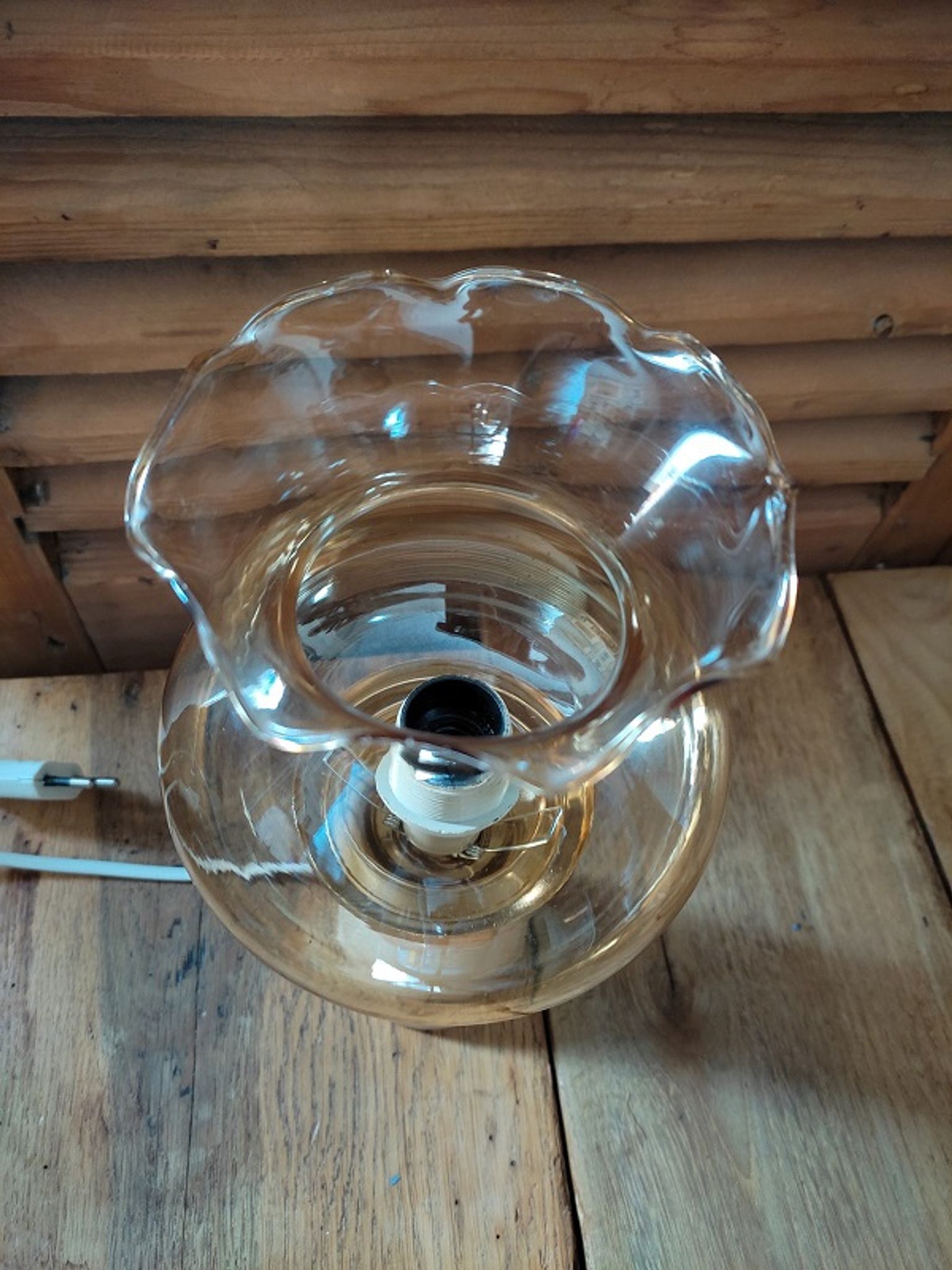 Original bedside desk lamp Alabaster Globe tulip vintage antique glass