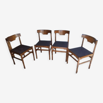 4 chaises scandinave bois epoque 1960