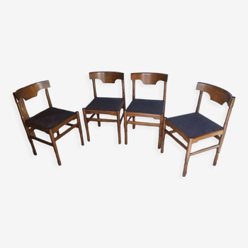 4 Scandinavian wooden chairs 1960