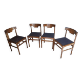 4 Scandinavian wooden chairs 1960