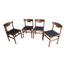 4 chaises scandinave bois epoque 1960