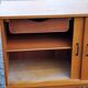 Vintage gold blond oak row 3 sliding doors