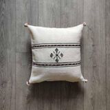 Coussin berbère marocain blanc en coton