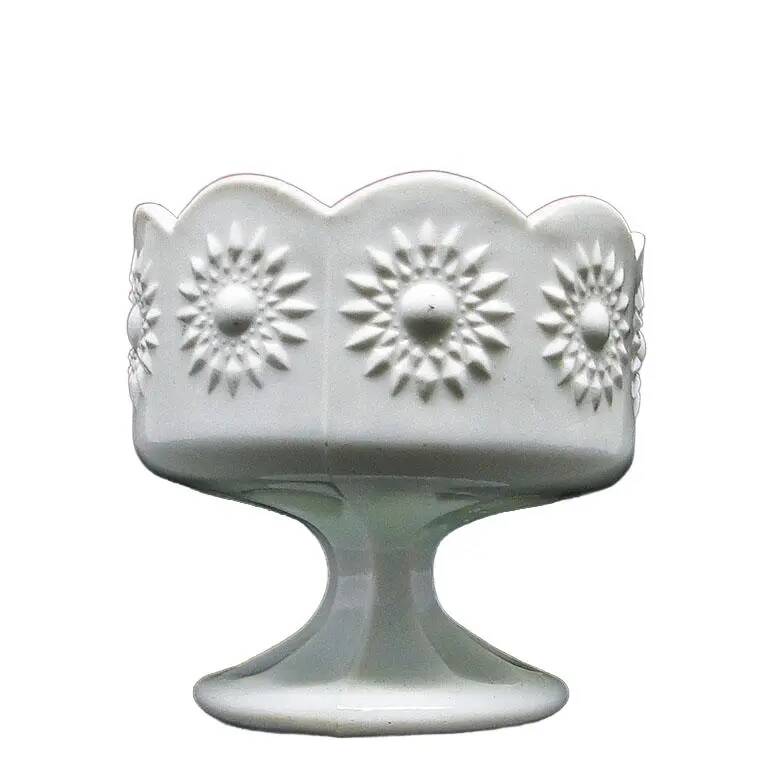 Sugar bowl postmodernism, pressed glass, Ząbkowice, Poland, 1970s