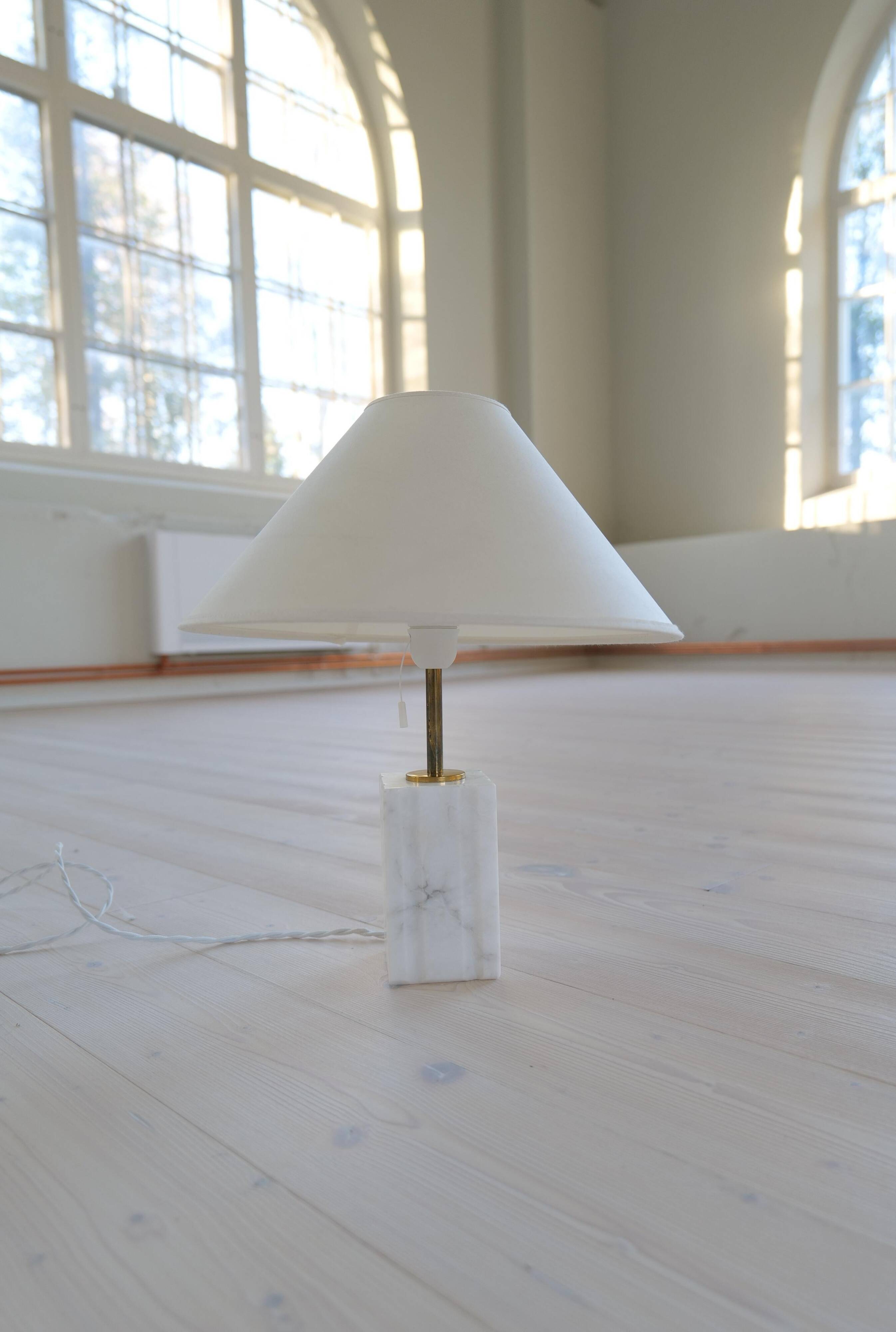 Mid-century solid marble table lamp Bergbom Sweden 1960s